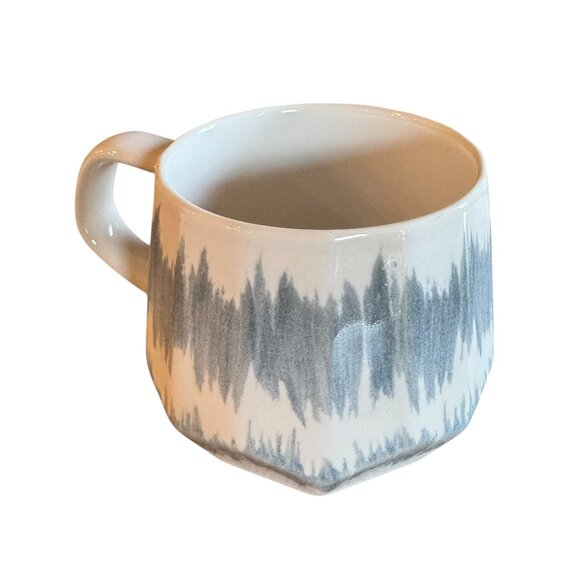 Homvare Porcelain Mugs Set Of 2 Cream Blue Gray Glaze 10 oz EUC - Picture 5 of 14